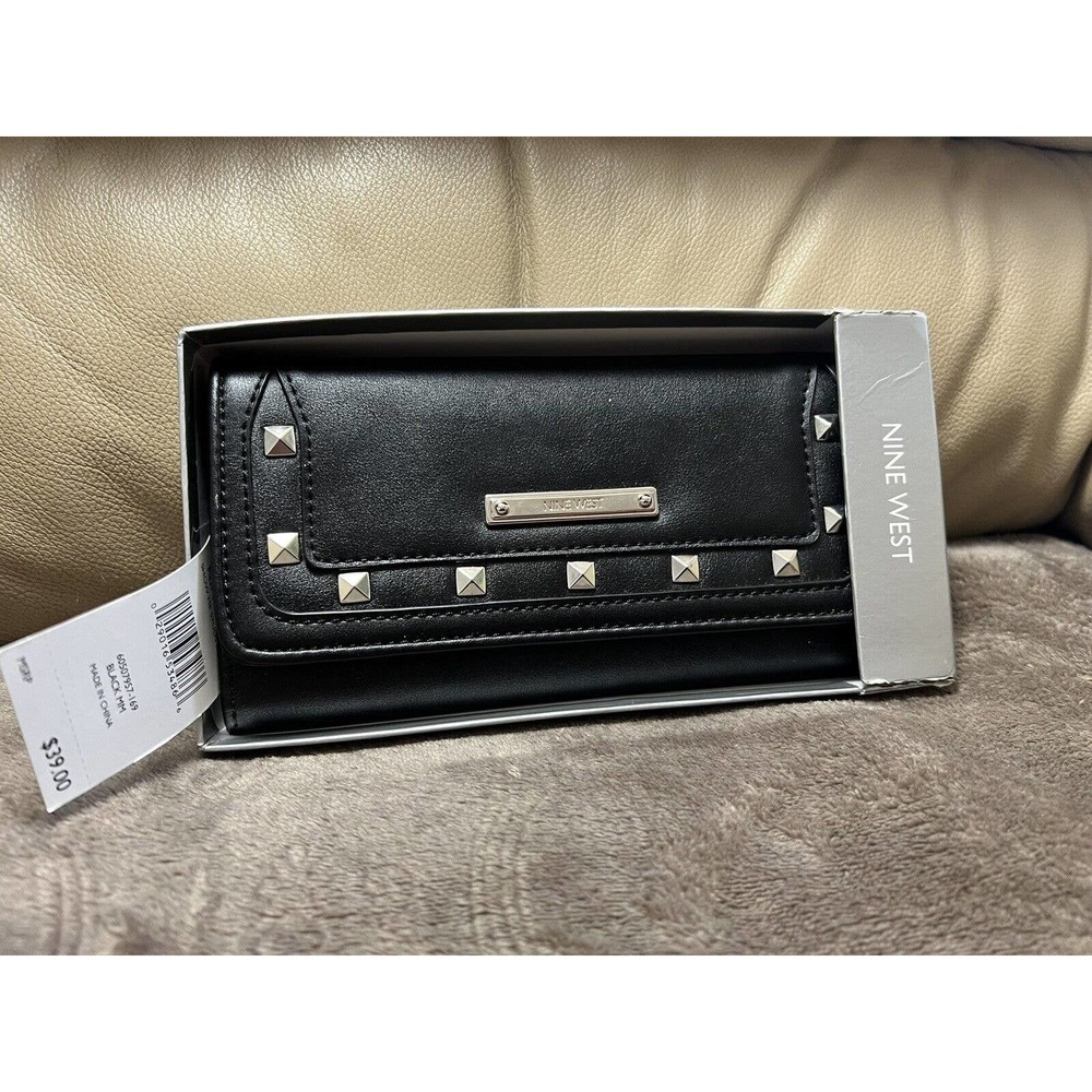 NWT Ninewest Black Studded Wallet